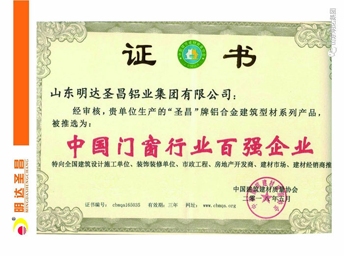 中國門窗行業(yè)百強企業(yè)